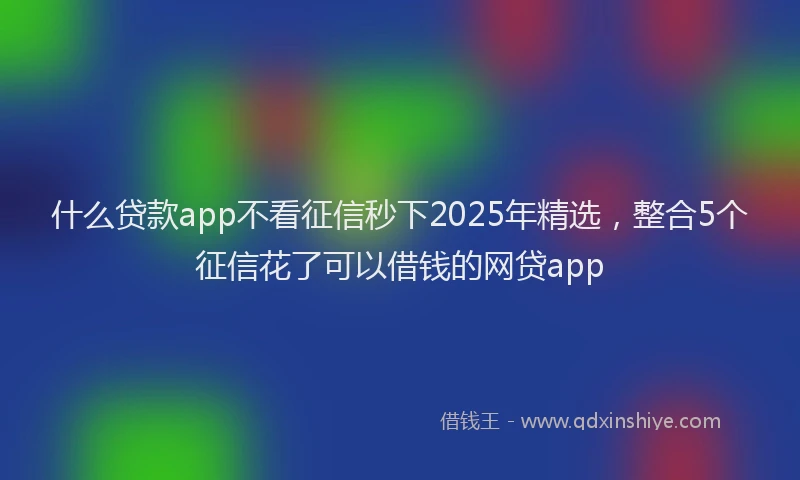 什么贷款app不看征信秒下2025年精选，整合5个征信花了可以借钱的网贷app