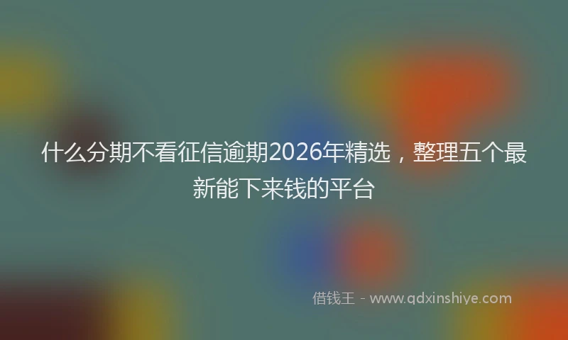 什么分期不看征信逾期2026年精选，整理五个最新能下来钱的平台