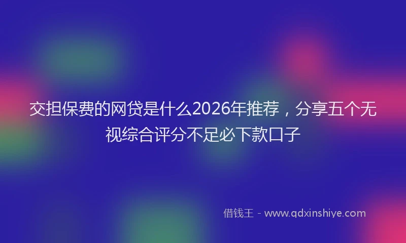 交担保费的网贷是什么2026年推荐,分享五个无视综合评分不足必下款口子