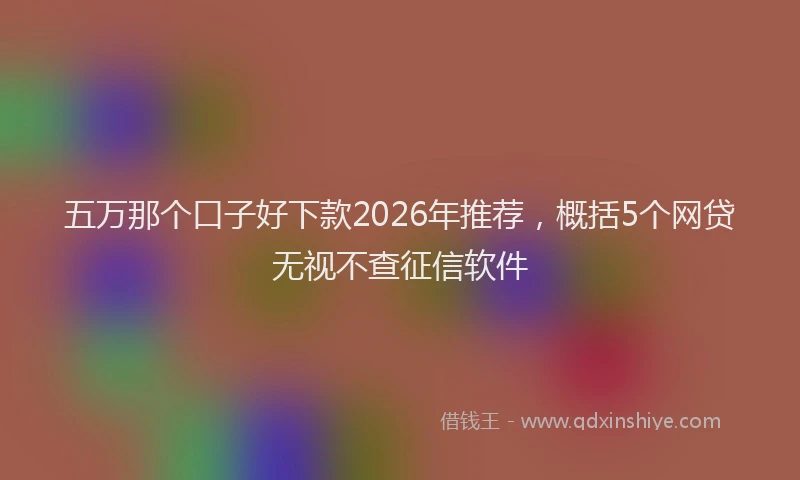 五万那个口子好下款2026年推荐，概括5个网贷无视不查征信软件