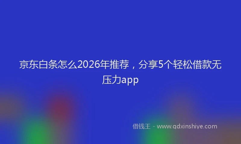 京东白条怎么2026年推荐，分享5个轻松借款无压力app