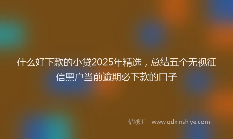 什么好下款的小贷2025年精选，总结五个无视征信黑户当前逾期必下款的口子