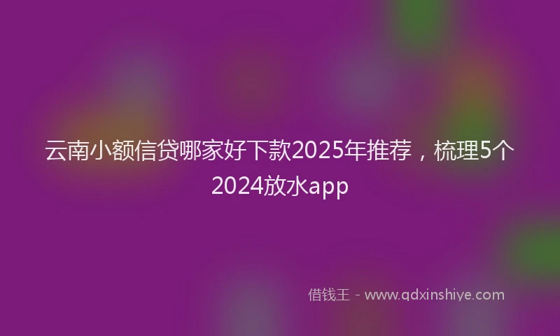 云南小额信贷哪家好下款2025年推荐，梳理5个2024放水app