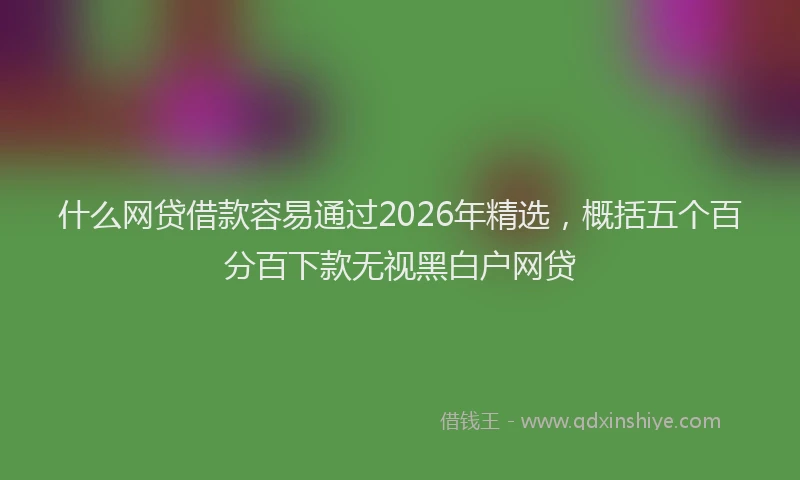 什么网贷借款容易通过2026年精选，概括五个百分百下款无视黑白户网贷