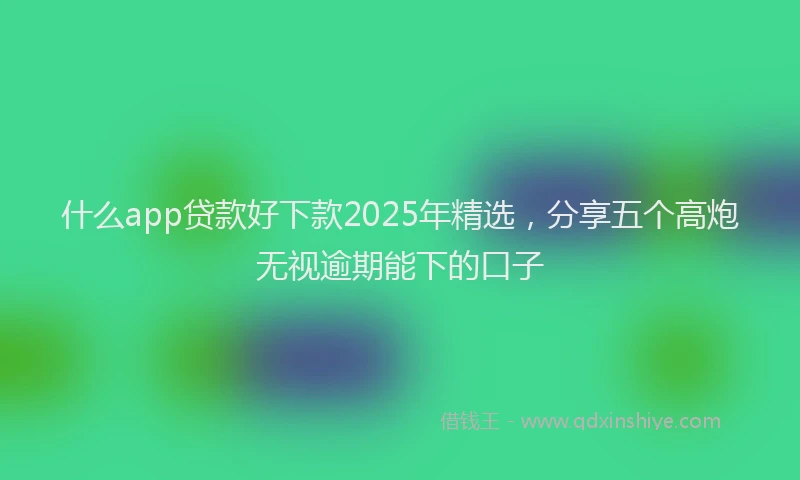 什么app贷款好下款2025年精选，分享五个高炮无视逾期能下的口子