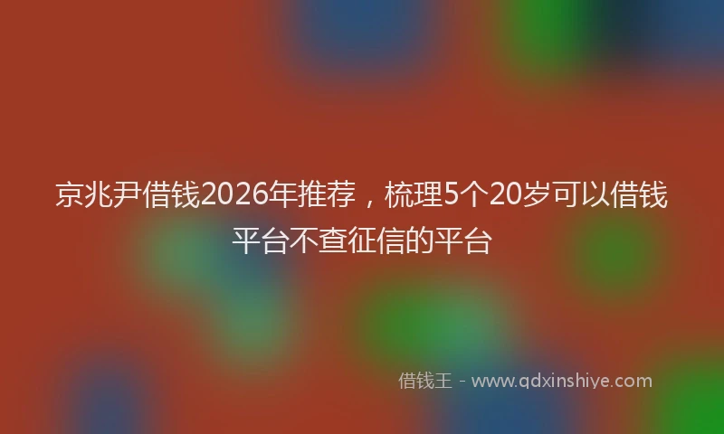 京兆尹借钱2026年推荐，梳理5个20岁可以借钱平台不查征信的平台