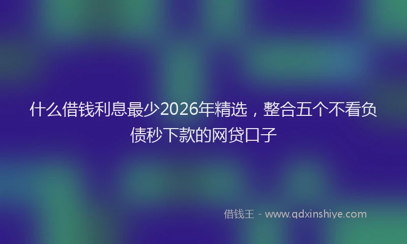 什么借钱利息最少2026年精选,整合五个不看负债秒下款的网贷口子