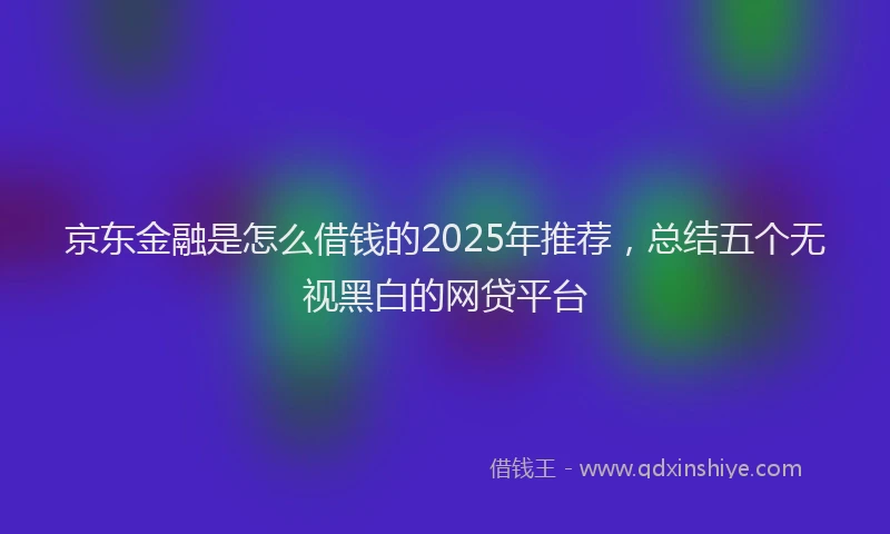 京东金融是怎么借钱的2025年推荐，总结五个无视黑白的网贷平台