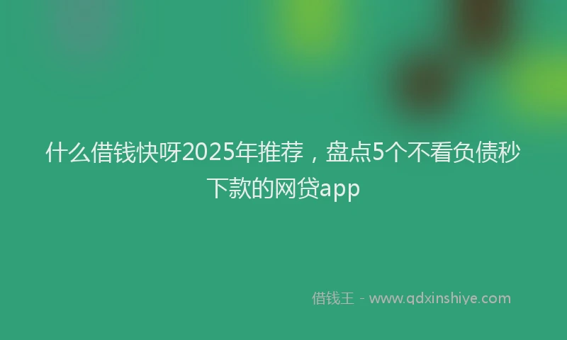 什么借钱快呀2025年推荐，盘点5个不看负债秒下款的网贷app