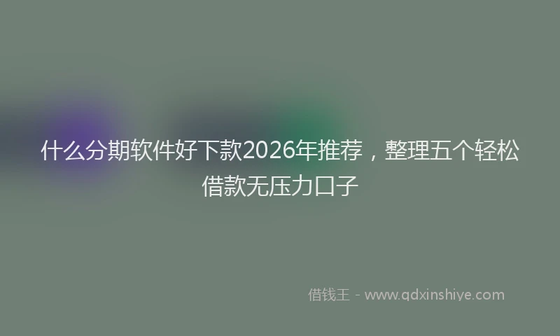 什么分期软件好下款2026年推荐，整理五个轻松借款无压力口子