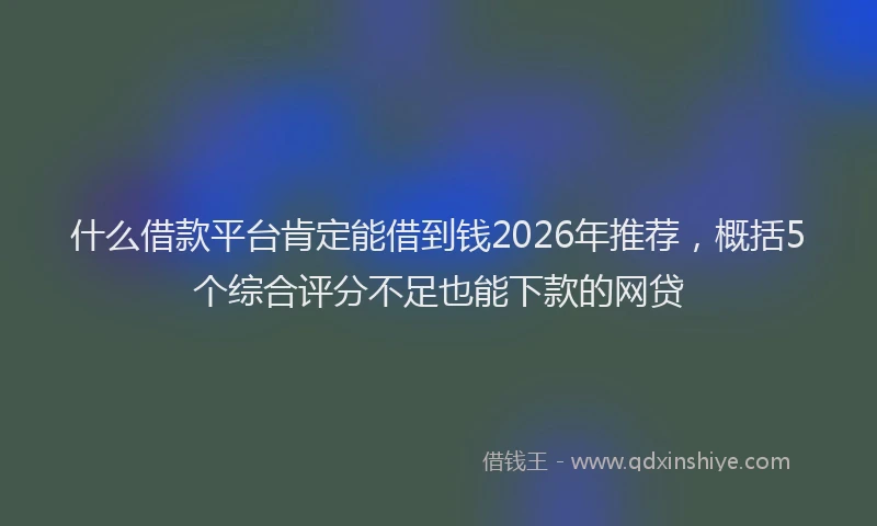 什么借款平台肯定能借到钱2026年推荐，概括5个综合评分不足也能下款的网贷