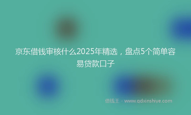 京东借钱审核什么2025年精选，盘点5个简单容易贷款口子