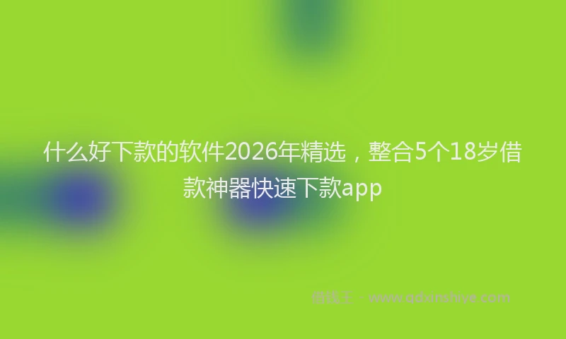 什么好下款的软件2026年精选，整合5个18岁借款神器快速下款app