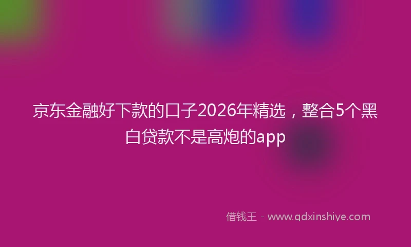 京东金融好下款的口子2026年精选，整合5个黑白贷款不是高炮的app
