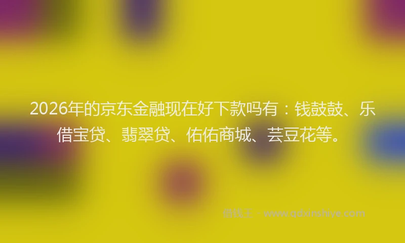 2026年的京东金融现在好下款吗有：钱鼓鼓、乐借宝贷、翡翠贷、佑佑商城、芸豆花等。