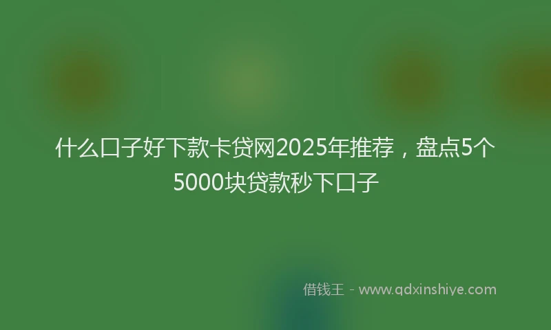 什么口子好下款卡贷网2025年推荐，盘点5个5000块贷款秒下口子