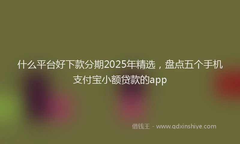 什么平台好下款分期2025年精选，盘点五个手机支付宝小额贷款的app