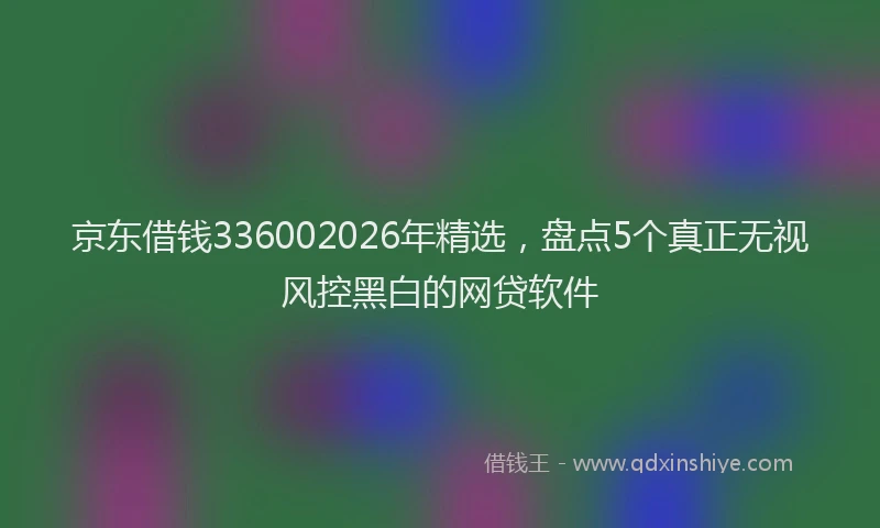 京东借钱336002026年精选，盘点5个真正无视风控黑白的网贷软件