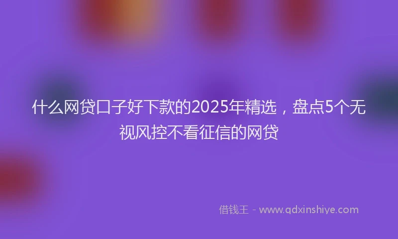 什么网贷口子好下款的2025年精选，盘点5个无视风控不看征信的网贷