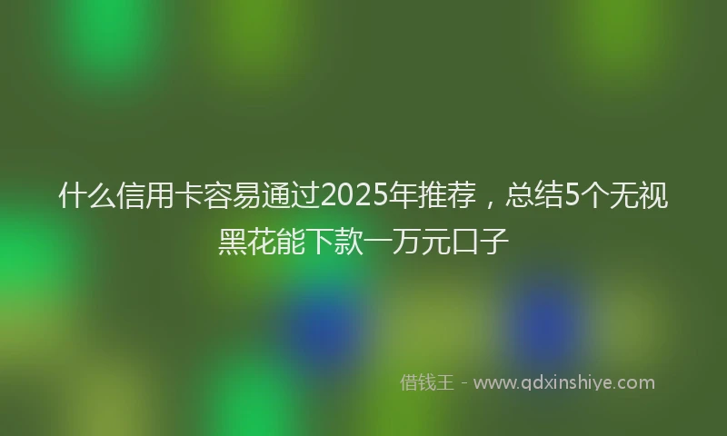 什么信用卡容易通过2025年推荐，总结5个无视黑花能下款一万元口子