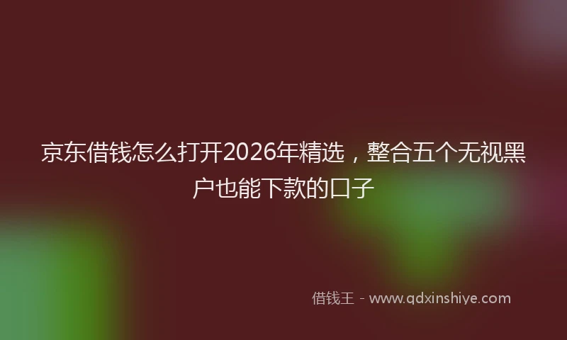 京东借钱怎么打开2026年精选，整合五个无视黑户也能下款的口子