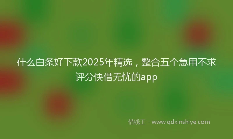 什么白条好下款2025年精选，整合五个急用不求评分快借无忧的app