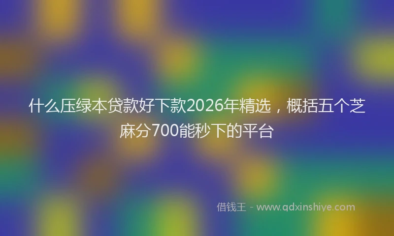 什么压绿本贷款好下款2026年精选,概括五个芝麻分700能秒下的平台