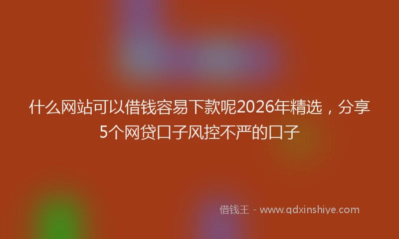 什么网站可以借钱容易下款呢2026年精选，分享5个网贷口子风控不严的口子