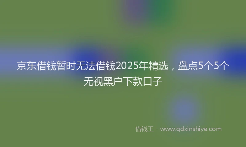 京东借钱暂时无法借钱2025年精选，盘点5个5个无视黑户下款口子