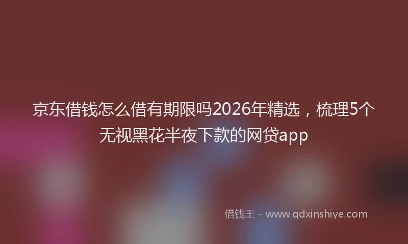 京东借钱怎么借有期限吗2026年精选，梳理5个无视黑花半夜下款的网贷app