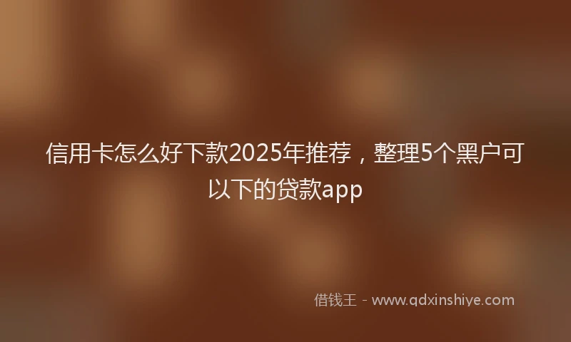 信用卡怎么好下款2025年推荐,整理5个黑户可以下的贷款app