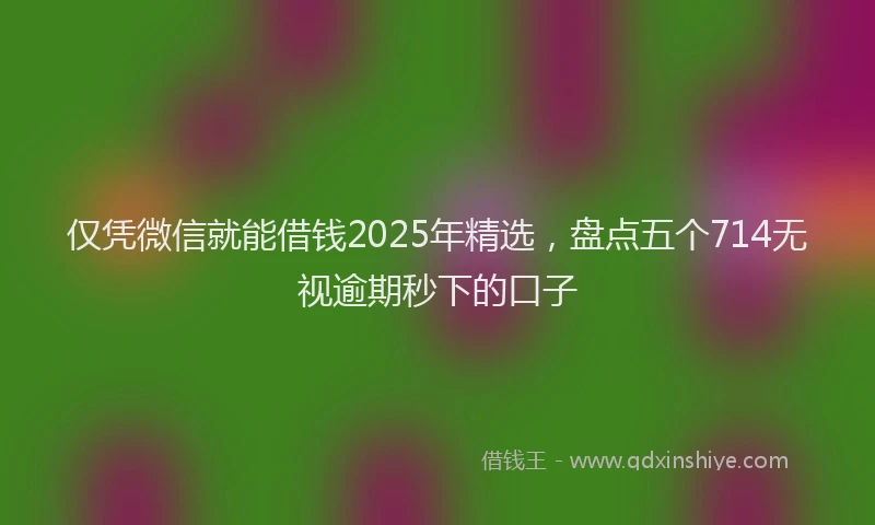 仅凭微信就能借钱2025年精选，盘点五个714无视逾期秒下的口子