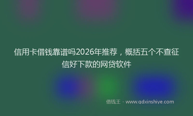 信用卡借钱靠谱吗2026年推荐，概括五个不查征信好下款的网贷软件