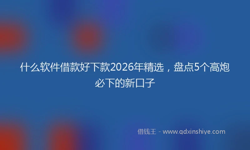 什么软件借款好下款2026年精选，盘点5个高炮必下的新口子