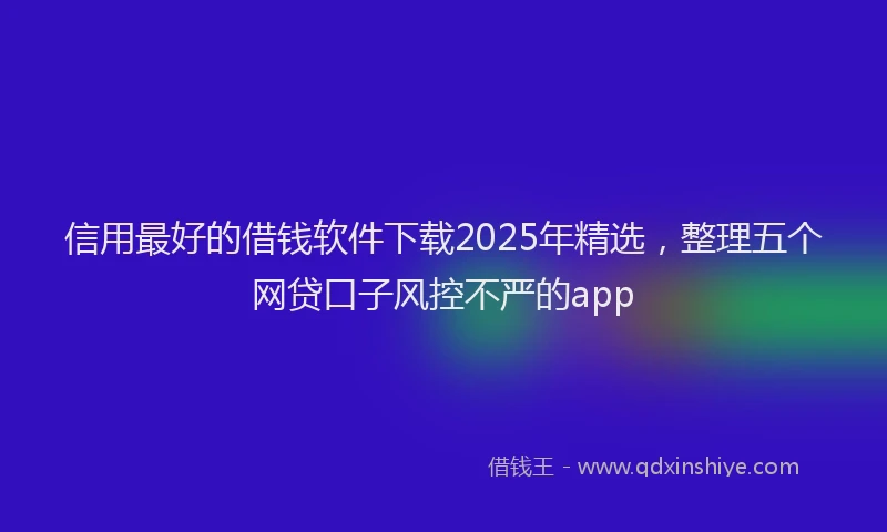 信用最好的借钱软件下载2025年精选，整理五个网贷口子风控不严的app