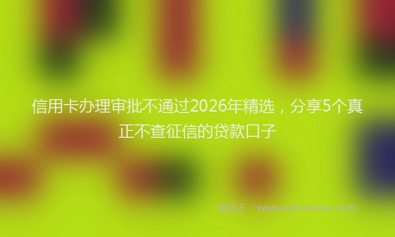 信用卡办理审批不通过2026年精选，分享5个真正不查征信的贷款口子