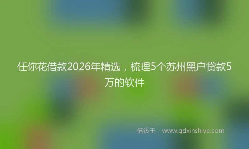 任你花借款2026年精选，梳理5个苏州黑户贷款5万的软件