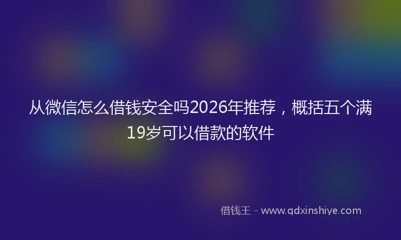 从微信怎么借钱安全吗2026年推荐，概括五个满19岁可以借款的软件