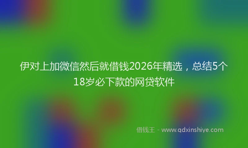 伊对上加微信然后就借钱2026年精选，总结5个18岁必下款的网贷软件