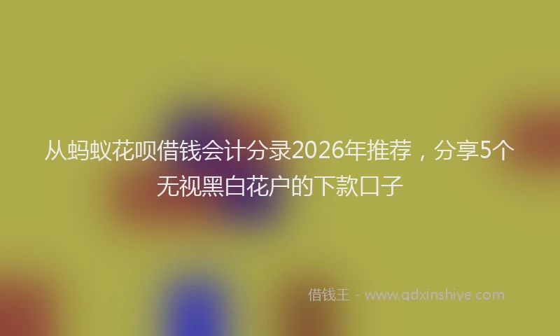 从蚂蚁花呗借钱会计分录2026年推荐，分享5个无视黑白花户的下款口子