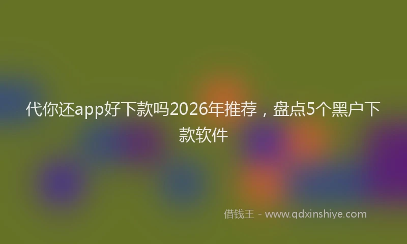 代你还app好下款吗2026年推荐，盘点5个黑户下款软件