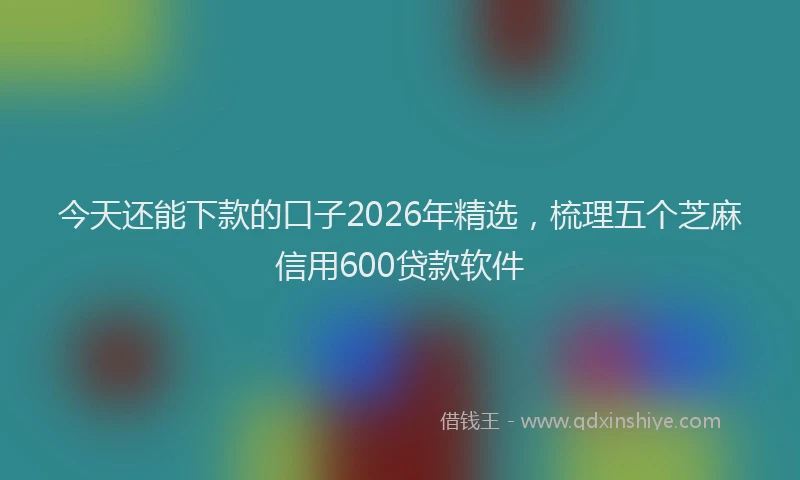 今天还能下款的口子2026年精选,梳理五个芝麻信用600贷款软件