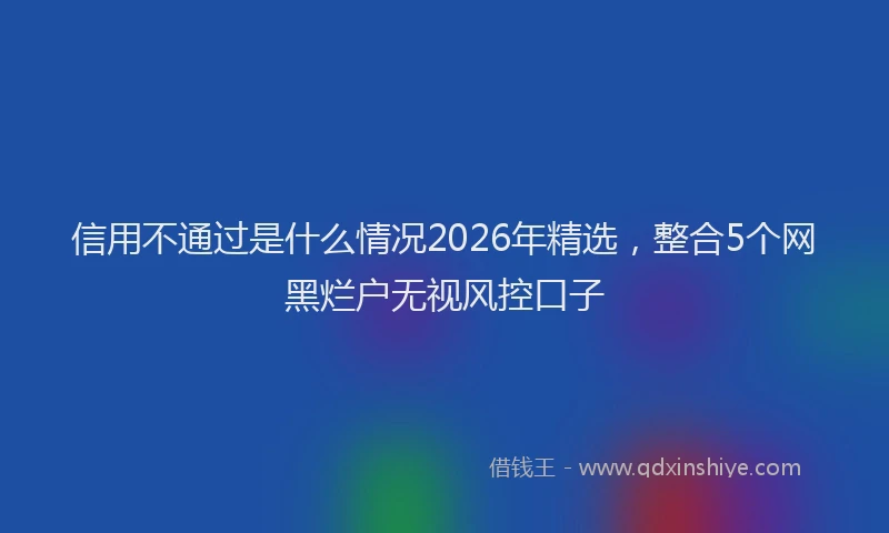 信用不通过是什么情况2026年精选，整合5个网黑烂户无视风控口子
