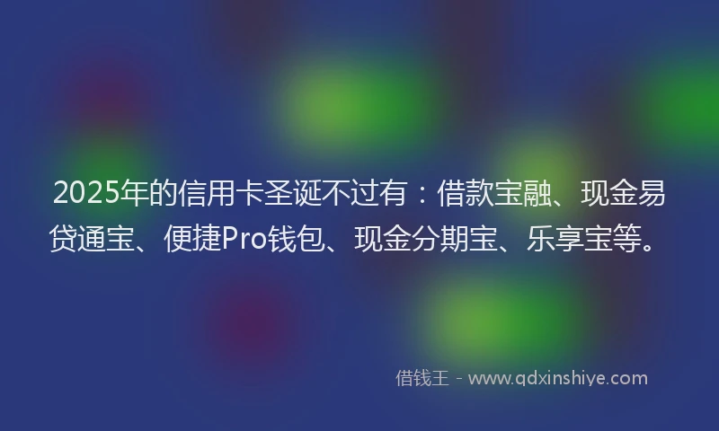 2025年的信用卡圣诞不过有：借款宝融、现金易贷通宝、便捷Pro钱包、现金分期宝、乐享宝等。