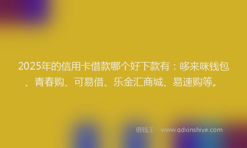 2025年的信用卡借款哪个好下款有：哆来咪钱包、青春购、可易借、乐金汇商城、易速购等。