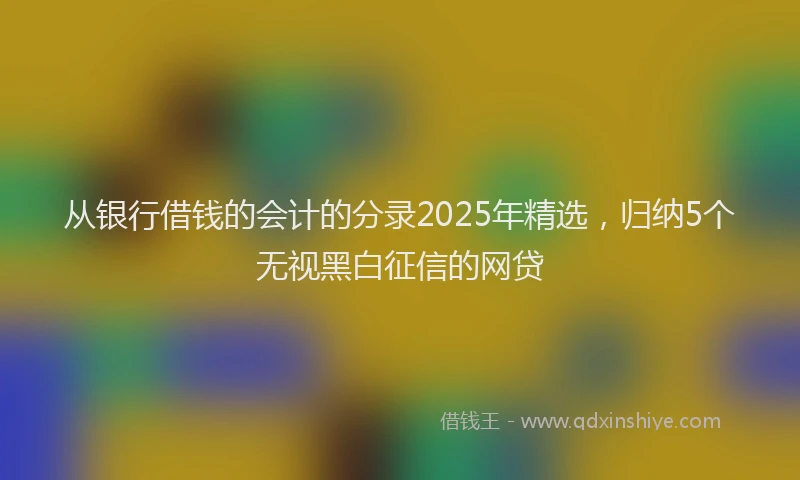 从银行借钱的会计的分录2025年精选，归纳5个无视黑白征信的网贷
