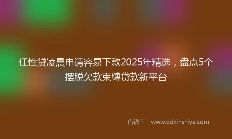 任性贷凌晨申请容易下款2025年精选，盘点5个摆脱欠款束缚贷款新平台