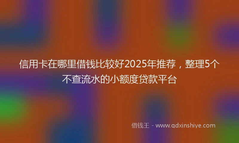 信用卡在哪里借钱比较好2025年推荐,整理5个不查流水的小额度贷款平台
