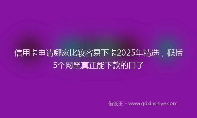信用卡申请哪家比较容易下卡2025年精选，概括5个网黑真正能下款的口子
