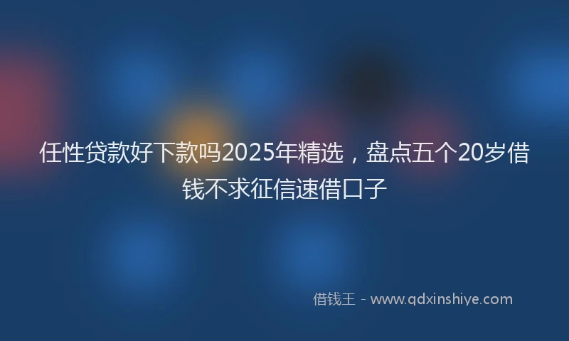 任性贷款好下款吗2025年精选，盘点五个20岁借钱不求征信速借口子